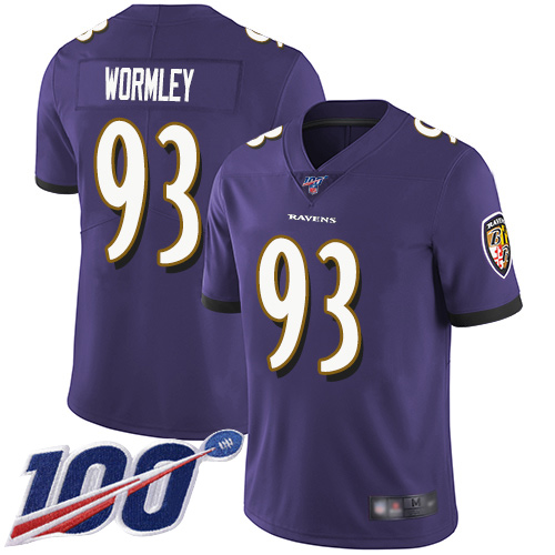 Baltimore Ravens Limited Purple Men Chris Wormley Home Jersey NFL Football #93 100th Season Vapor Untouchable